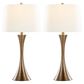 LumiSource Lenuxe 29" Metal Table Lamp with Off-White Linen Shade in Matte Golden Bronze (Set of 2), , large