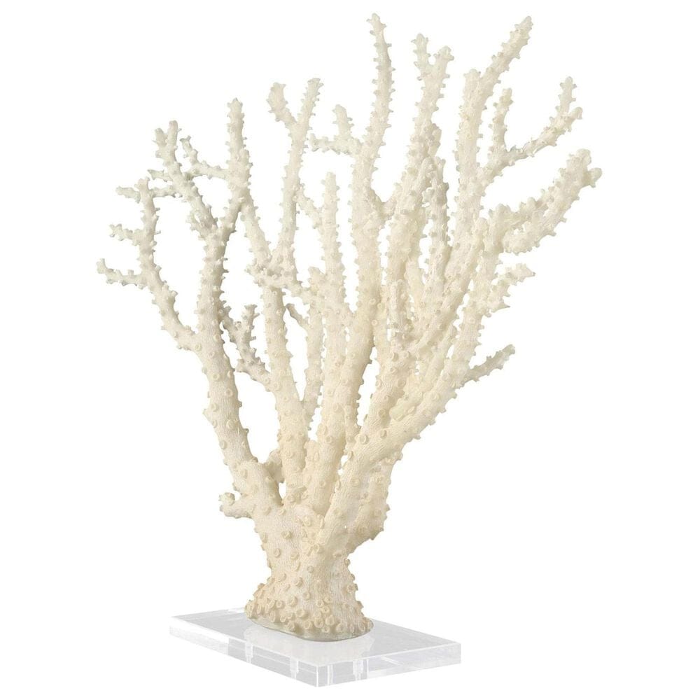 Maple and Jade 21.10&quot; Coral Decorative Sculpture in Cream and Clear, , large