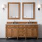 James Martin Vanities Brittany 72" Double Bathroom Vanity in Saddle Brown with 3 cm Eternal Jasmine Pearl Silestone Top, Rectangular Sinks and FreePower Wireless Charger, , large
