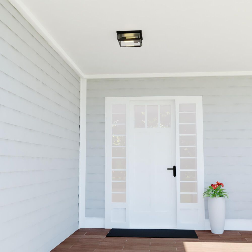 Vaxcel Kinzie 2-Light Outdoor Flush Mount in Textured Black, , large