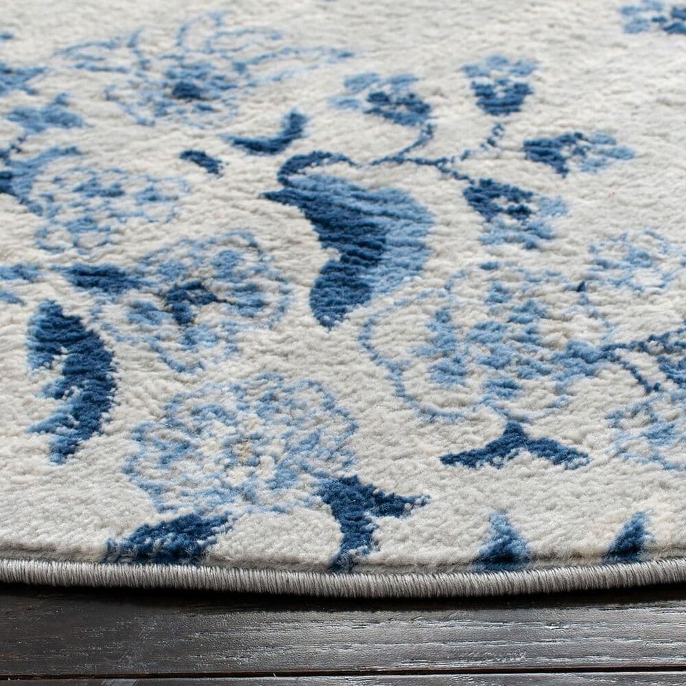 Safavieh Martha Stewart Damask 6&#39;7&quot; Round Cream and Blue Area Rug, , large