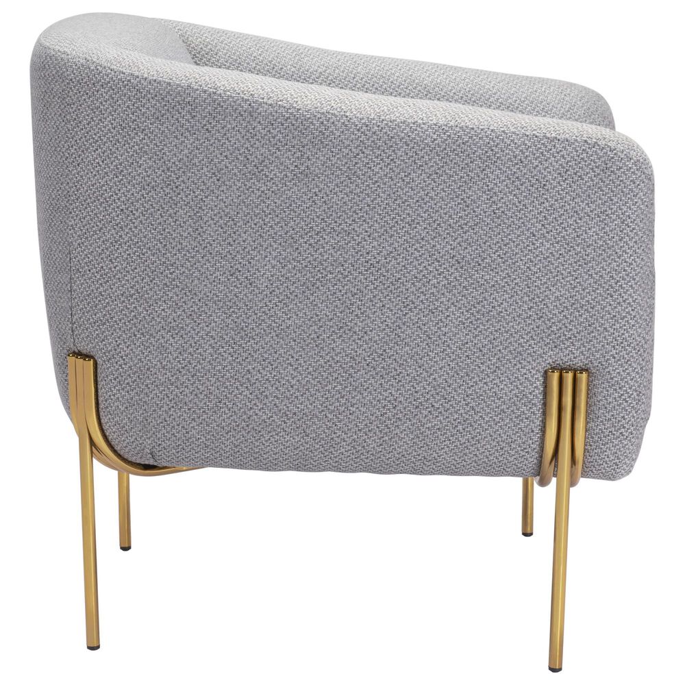 Zuo Modern Micaela Arm Chair in Gray and Gold, , large