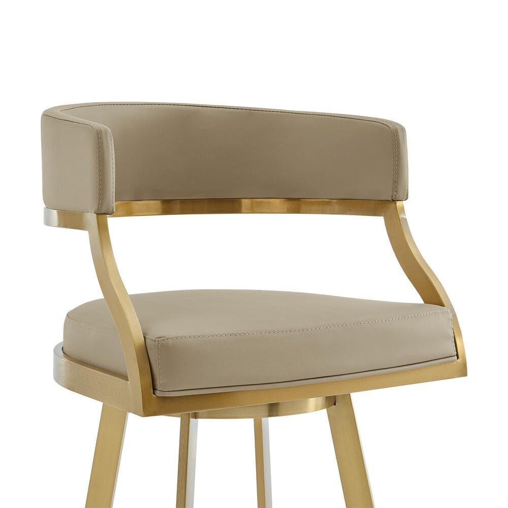 Armen Living Saturn Swivel Counter Stool in Gold, , large
