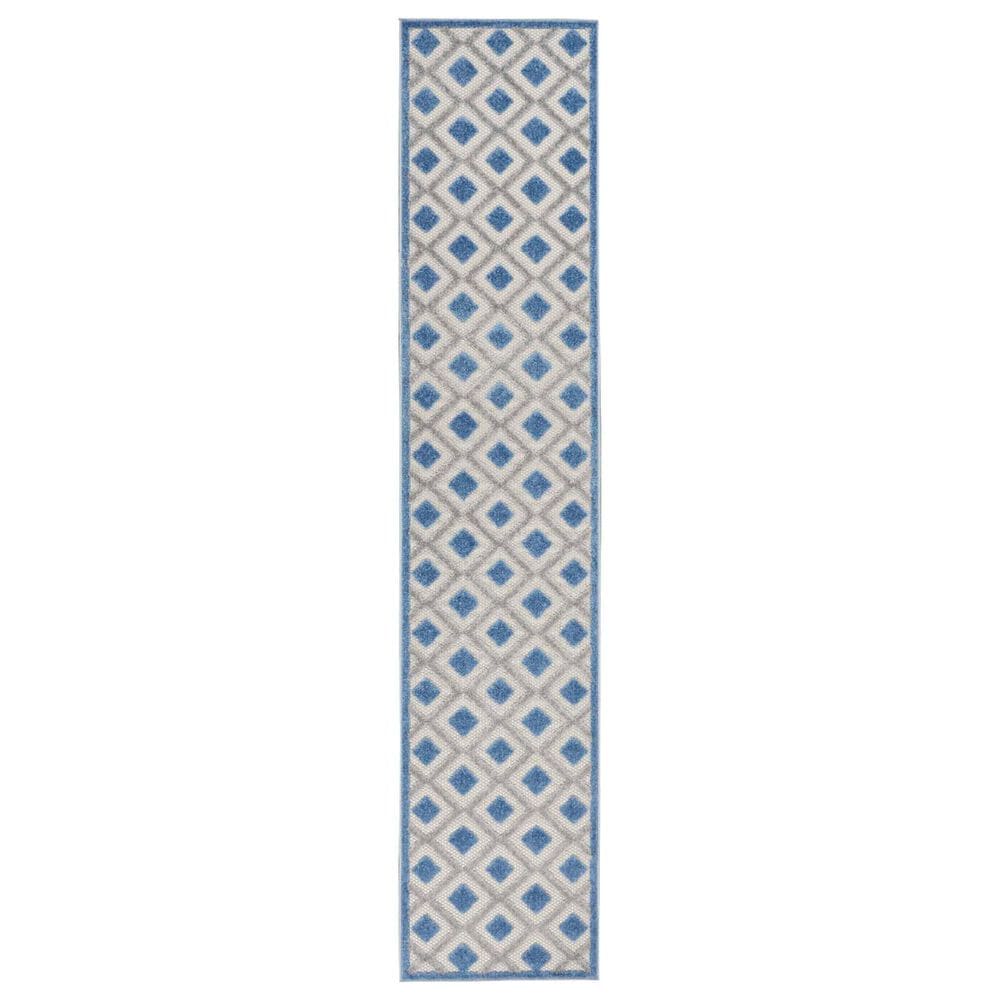 Nourison Aloha ALH26 2"3" x 12" Blue and Grey Indoor/Outdoor Runner, , large