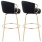 Lumisource Claire Barstool with Black Cushion in Gold (Set of 2), , large