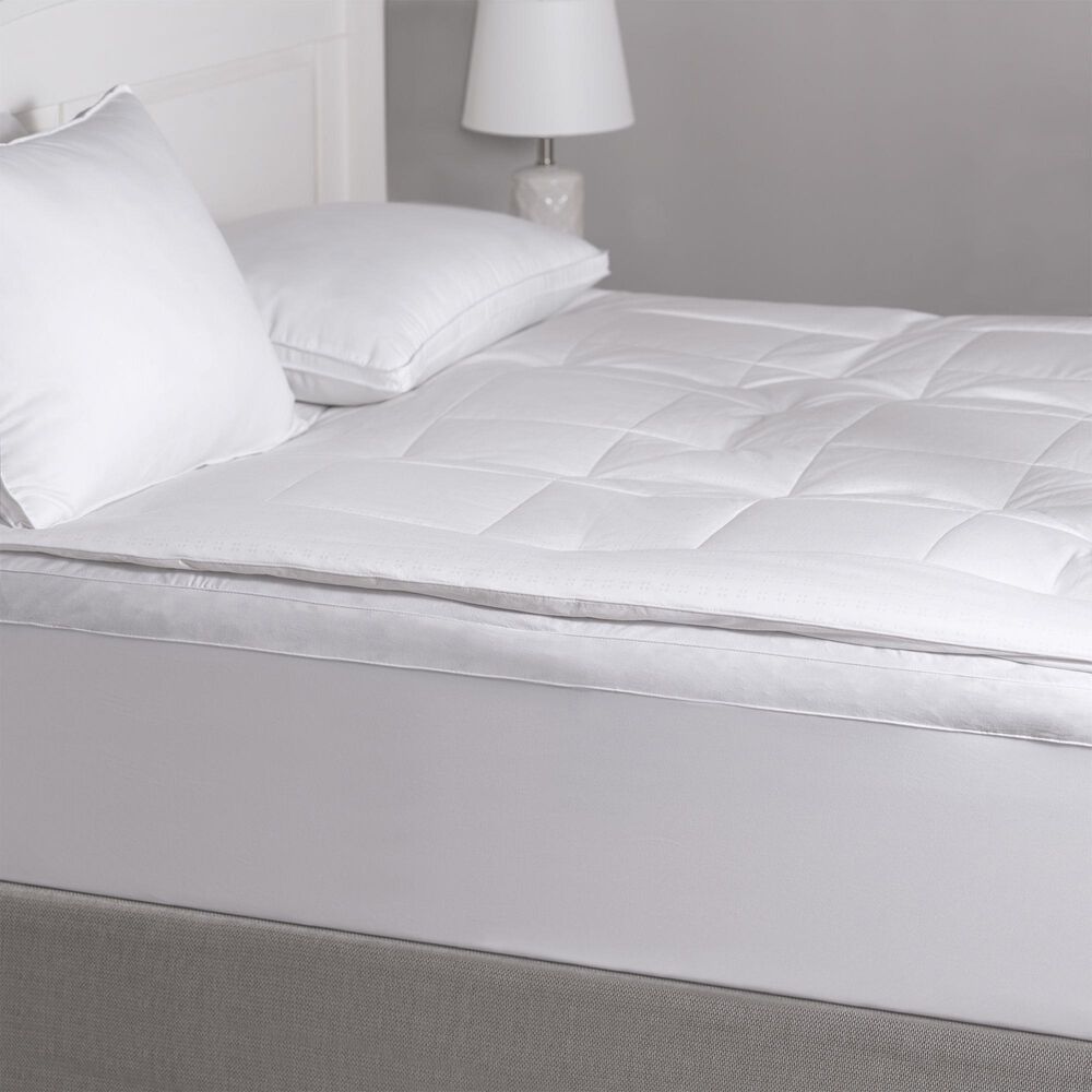 Allied Home Queen Feather Mattress Topper in White, , large