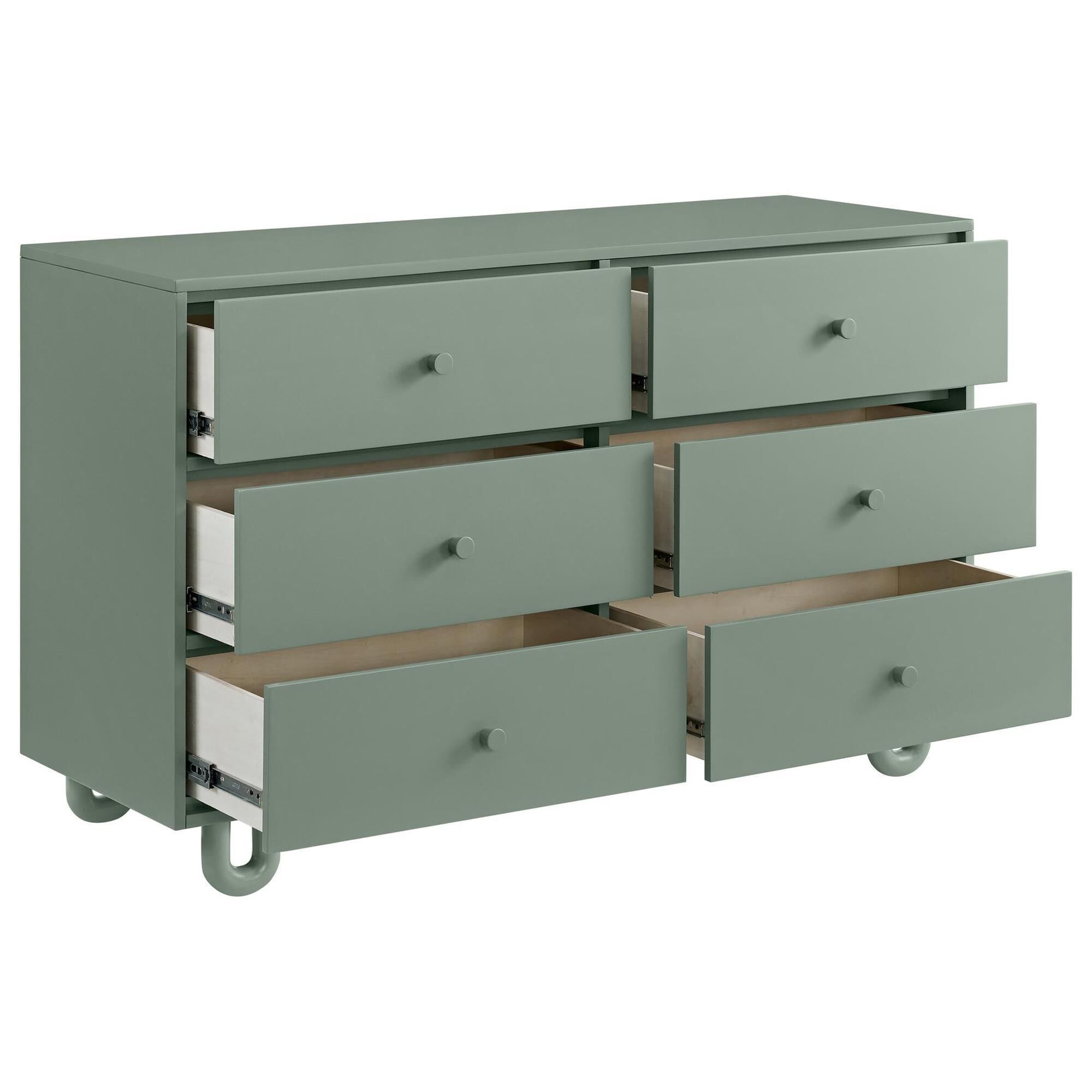 Oxford Baby Meridian 6 Drawer Dresser in Olive Green