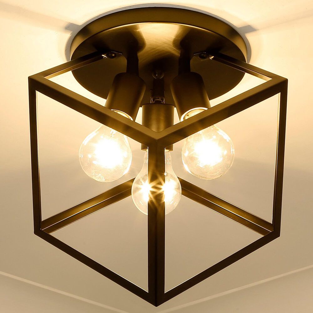 Golden Lighting Cassio 3-Light Semi-Flush in Matte Black, , large