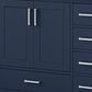 Lexora Home Jacques 80" Double Bathroom Vanity in Navy Blue with 2 cm White Cultured Marble Top and Rectangular Sinks, , large
