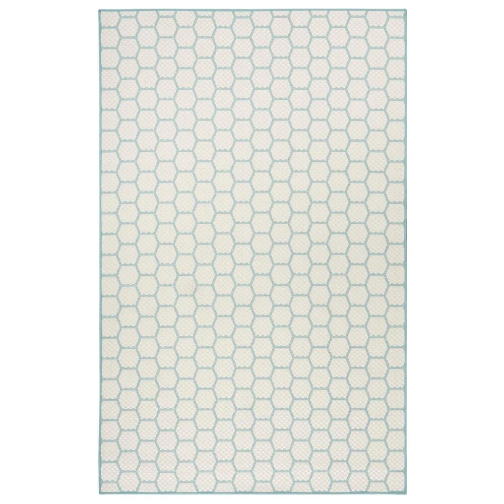 Nourison Twist Reversible 6&#39; x 9&#39; Aqua Indoor/Outdoor Area Rug, , large