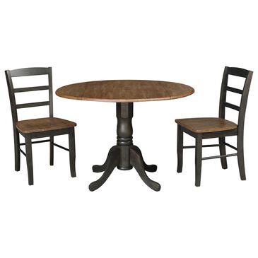 International Concepts Standard Transitional Madrid 3-Piece Dining Set in White and Heather Gray, , large