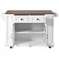 HOMLUX 54" Mobile Kitchen Island with Glass Door Storage in Walnut and White, , large