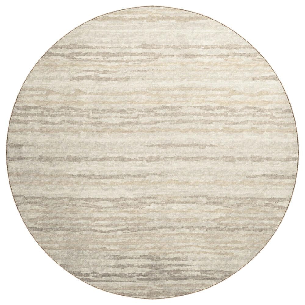 Dalyn Rug Company Brisbane Striped 8" Round Linen Area Rug, , large