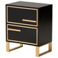 Baxton Studio Giolla 2-Drawer End Table in Black and Gold, , large