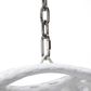 Leisuremod Patio Hanging Egg Swing Chair with Taupe Cushion in White, , large