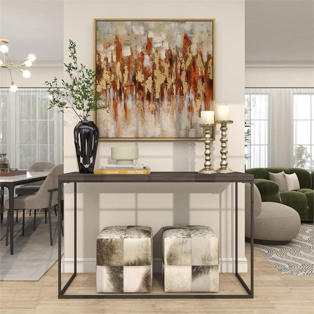 Maple and Jade 39&quot; x 39&quot; Abstract Framed Wall Art in Gold, Red, Brown, White and Gray, , large