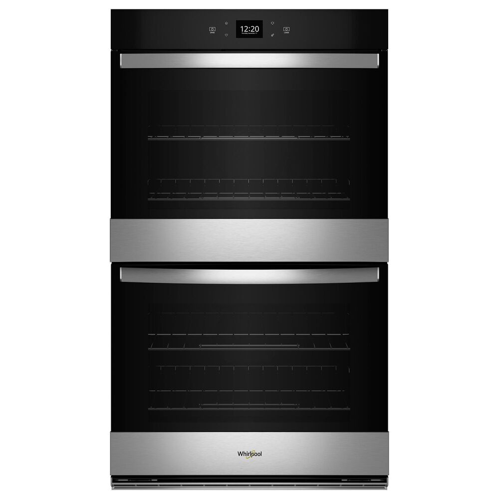 Whirlpool 2-Piece Kitchen Package with 10 Cu. Ft. Double Wall Oven and Electric Cooktop in Fingerprint Resistant Stainless Steel and Black, , large