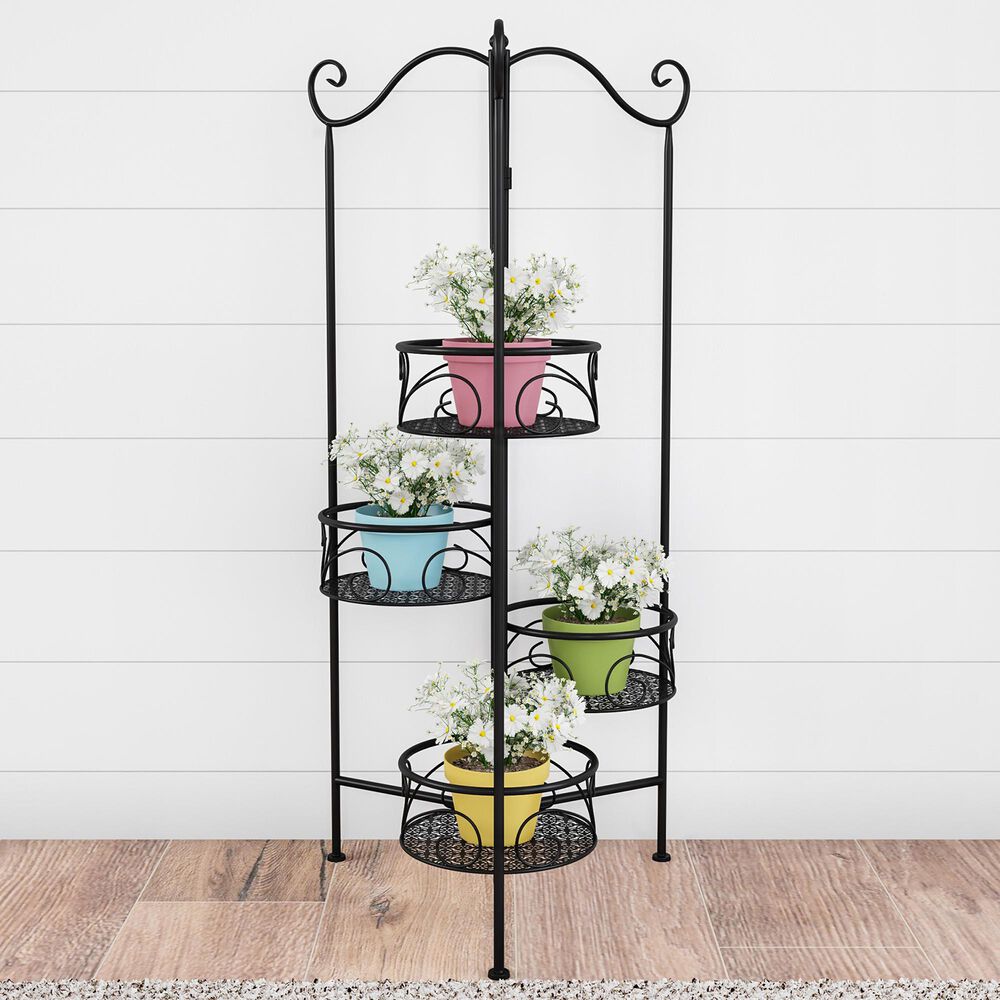 Timberlake Pure Garden 4-Tier Plant Stand in Black, , large