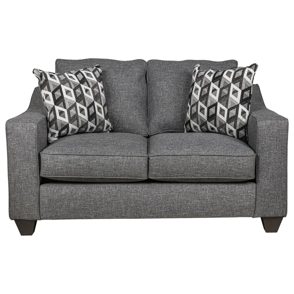 J Cooper USA Galaxy Stationary Sofa and Loveseat Set in Cinder, , large