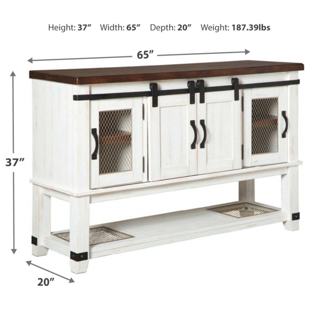 Signature Design by Ashley Valebeck Dining Room Server in White/Brown, , large