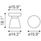Zuo Modern Sage Table Stool in Matte Black/Black, , large