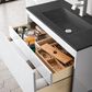 James Martin Mantova 35.4" Single Bathroom Vanity in Glossy White and Matte Black with 2 cm Charcoal Black Resin Countertop and Rectangular Sink, , large