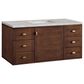 James Martin Vanities Amberly 48" Single Bathroom Vanity in Mid-Century Walnut with 3 cm Eternal Jasmine Pearl Silestone Top, Rectangular Sink and FreePower Wireless Charger, , large