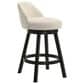 Armen Living Erika Swivel Counter Height Stool with Cream Upholstery in Black, , large
