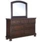 Millenium Porter Dresser and Mirror in Burnished Brown, , large
