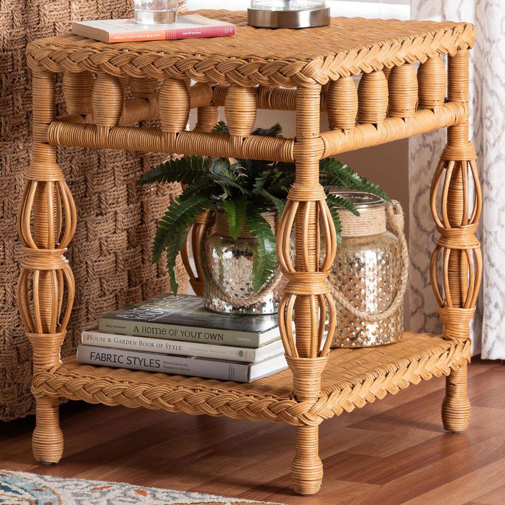Baxton Studio Dolby End Table in Light Honey, , large