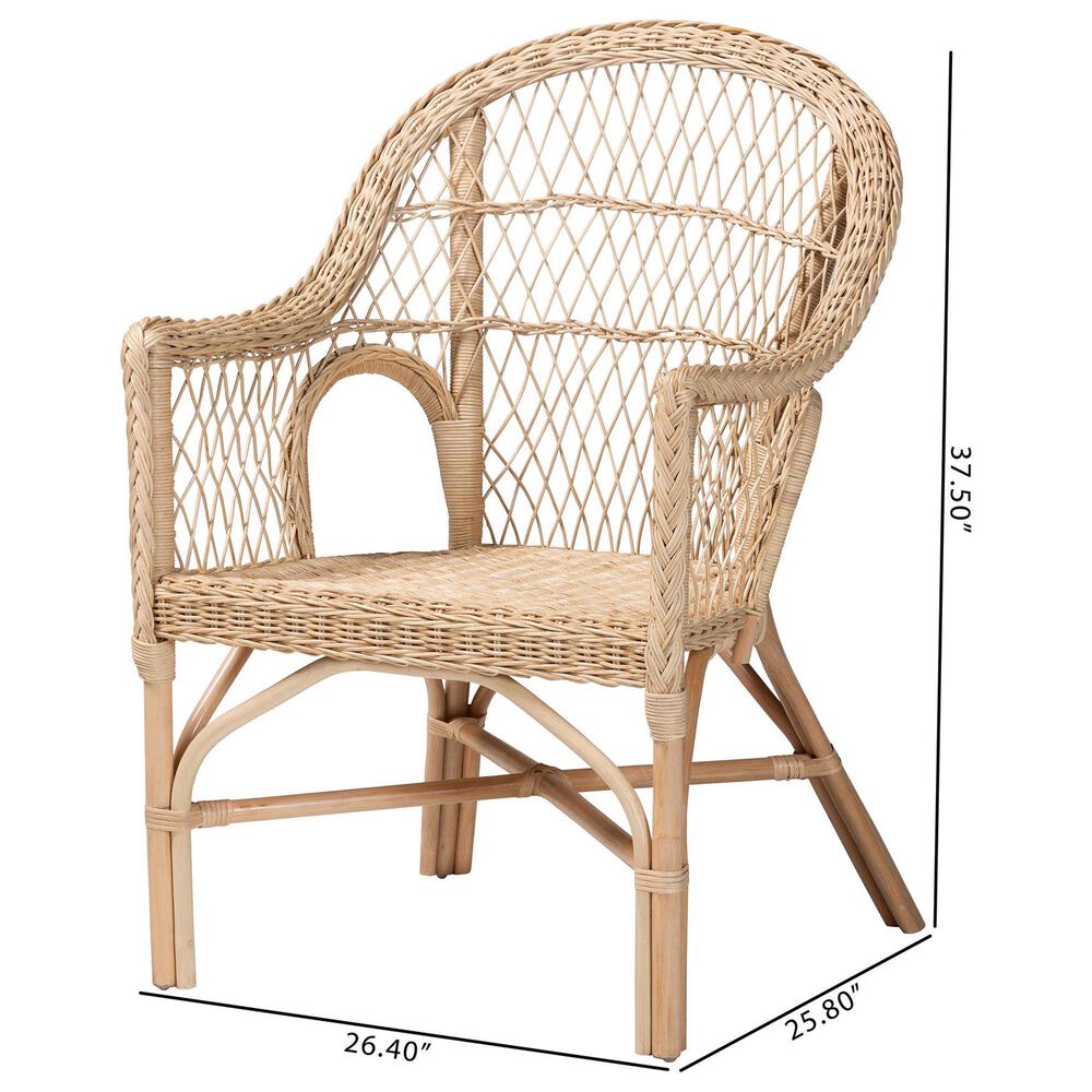 Baxton Studio Zaira Arm Chair in Natural, , large