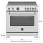 Bertazzoni Master 5.7 Cu.Ft. Electric Range in Stainless Steel, , large
