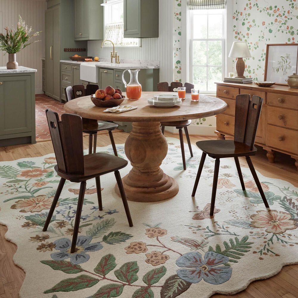 Rifle Paper Co Crafted by Cloth and Company Silhouette 2&#39;3&quot; x 3&#39;9&quot; Cream Area Rug, , large