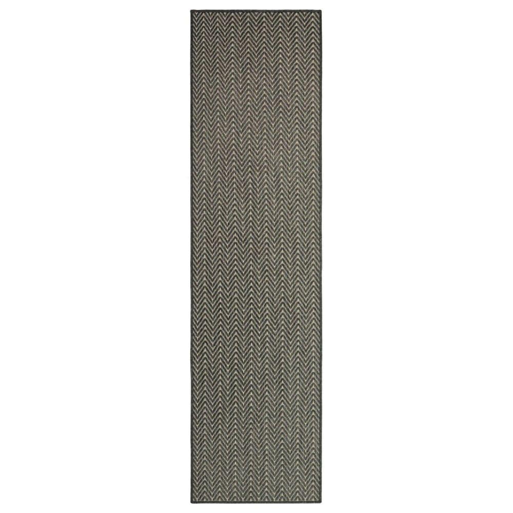 Nourison Horizon HOZ02 Charcoal 2&#39; x 6&#39; Indoor/Outdoor Runner, , large