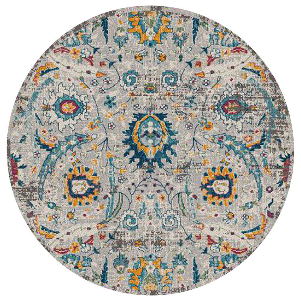 Amer Rugs Montana Transitional 7&#39;6&quot; Round Ivory and Orange Area Rug, , large
