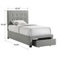 Hawthorne Furniture Twin Upholstered Storage Bed in Gray, , large