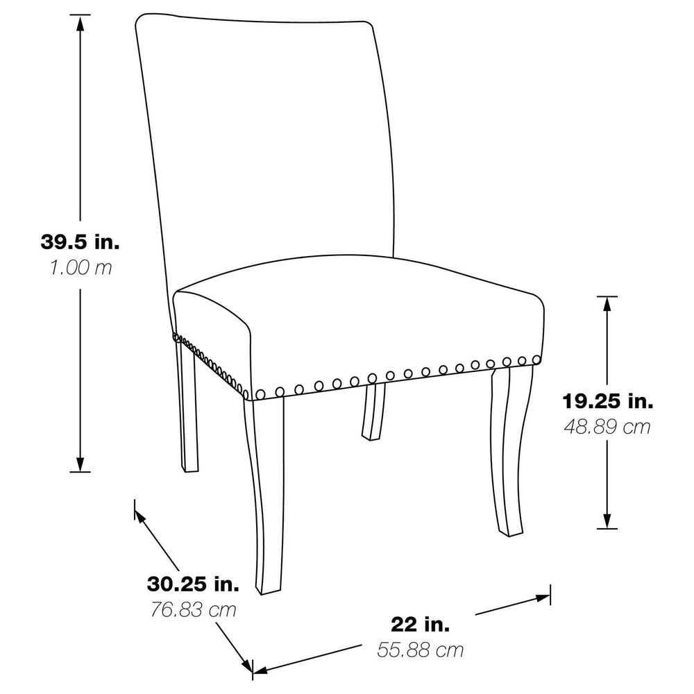 Valor Living Hamilton Side Chair with Atlantic Upholstery in Grey (Set of 2), , large