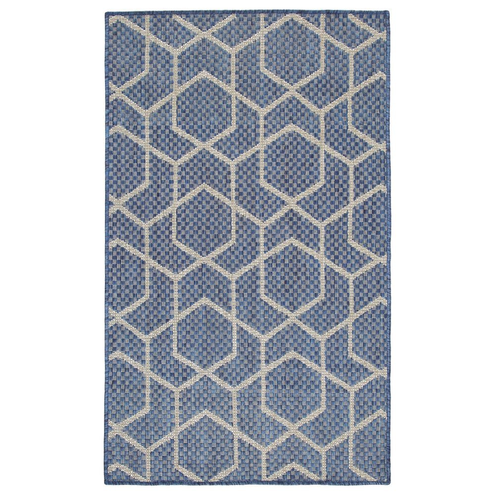 Nourison Horizon HOZ01 Denim 3" x 5" Indoor/Outdoor Area Rug, , large
