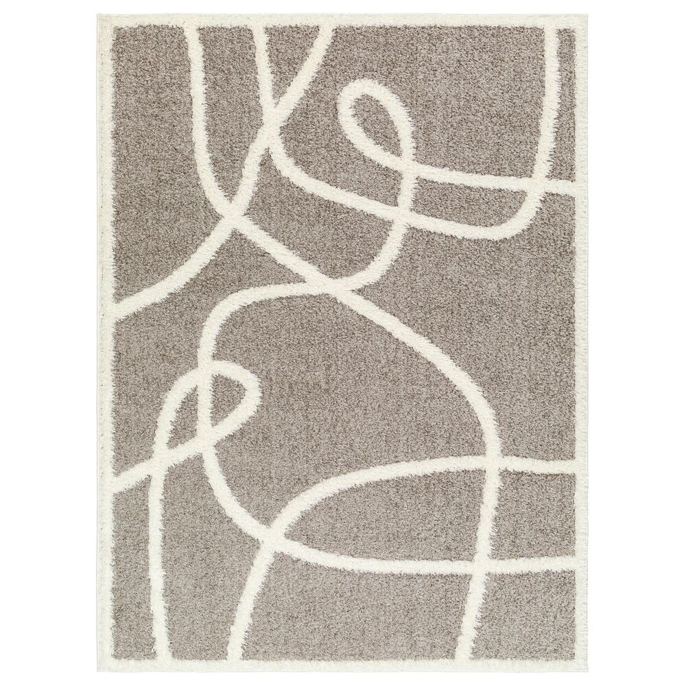 Surya Rodos Abstract 5"3" x 7" Charcoal, White, Sage Area Rug, , large