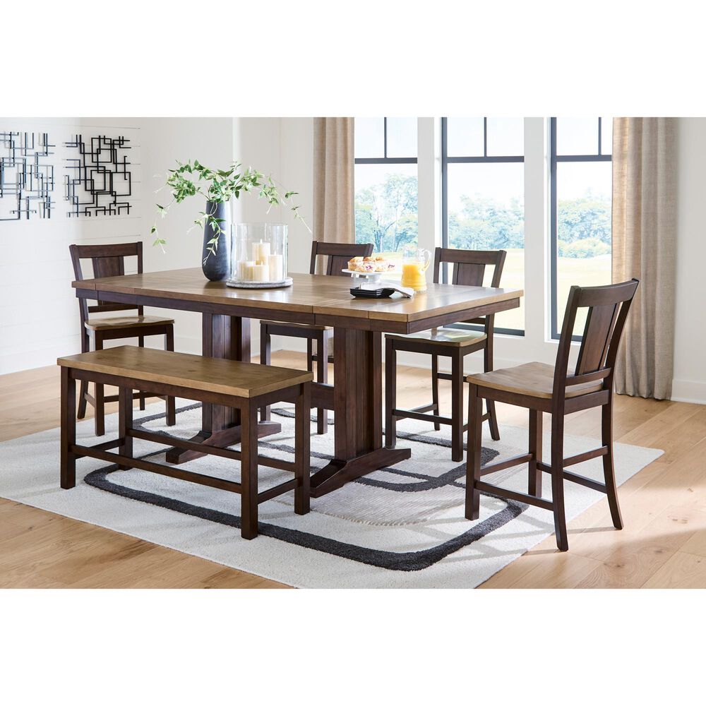 Ashley Rylandeen 62"-86" Dining Table in Light Brown and Dark Brown - Table Only, , large