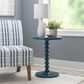 Linon Home Decor Aurora Round Side Table in Teal, , large