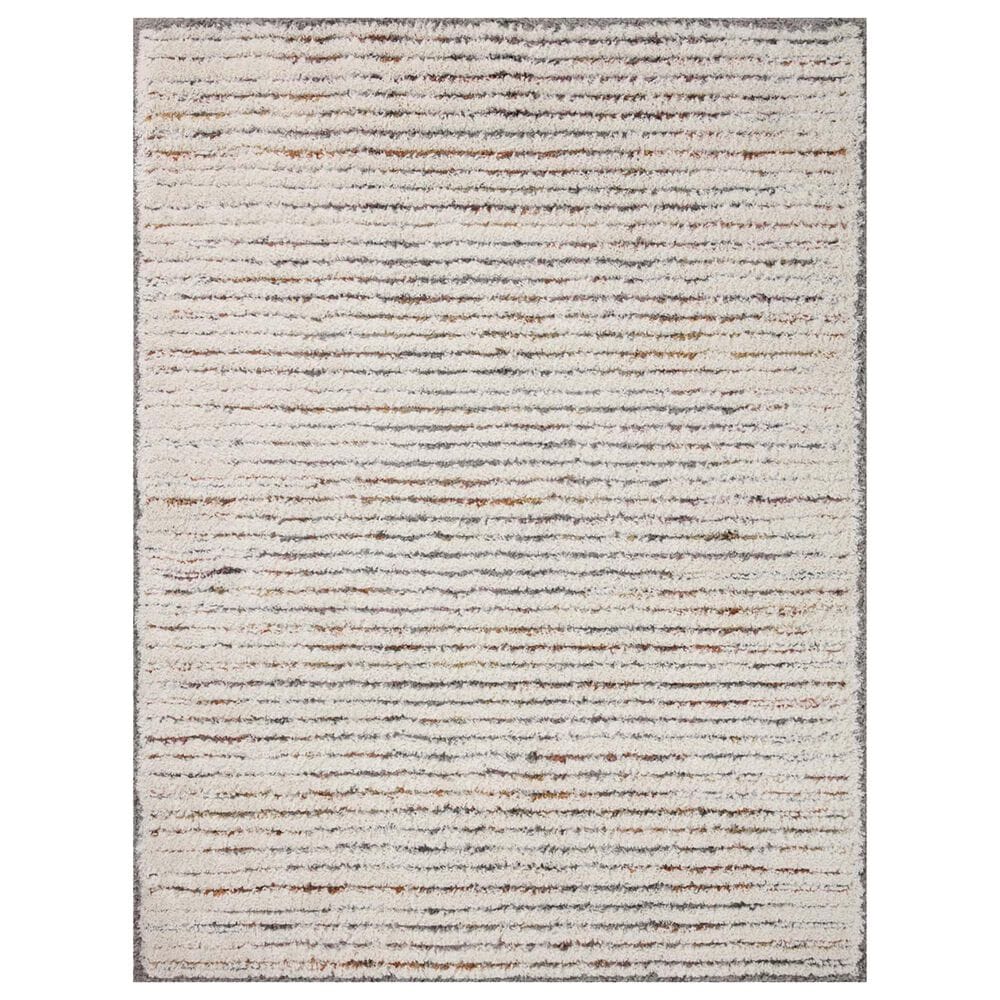 Loloi Levitt Shag 7"10" x 10" Ivory and Multicolor Area Rug, , large