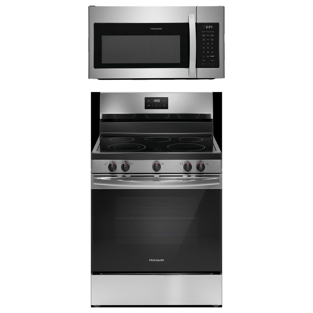 Frigidaire 2-Piece Kitchen Package with 30" Electric Range and 1.8 Cu. Ft. Over-The-Range Microwave in Stainless Steel, , large