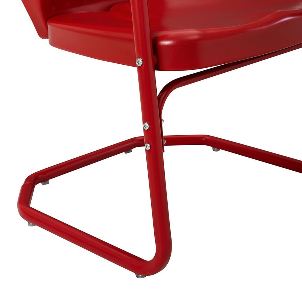 Crosley Furniture Ridgeland Metal Chair in Red &#40;Set of 2&#41;, , large