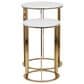 Maple and Jade End Table with Marble Top in Gold (Set of 2), , large