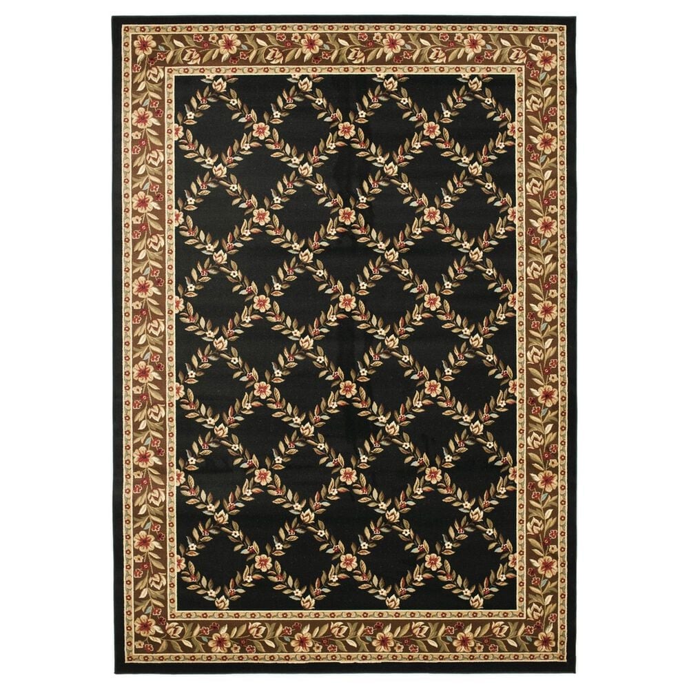 Safavieh Lyndhurst 8" x 11" Black and Brown Area Rug, , large