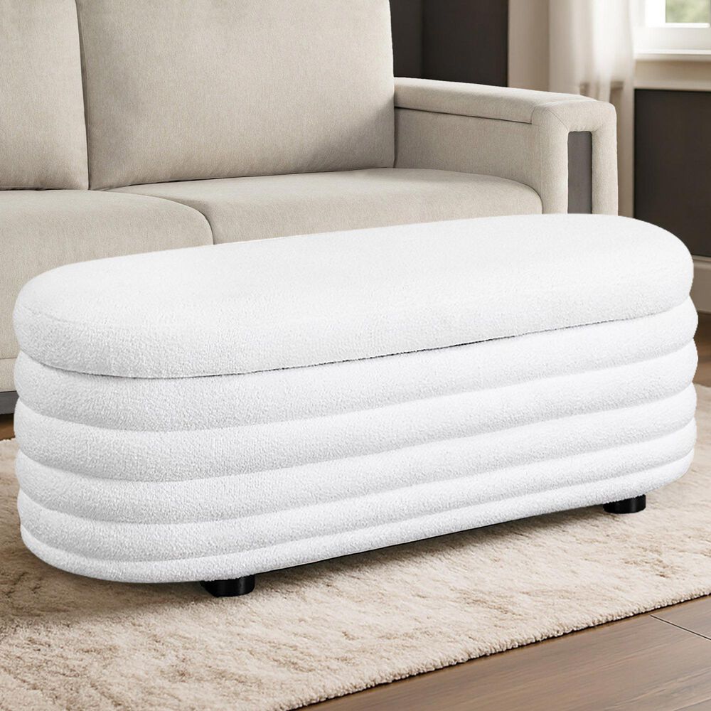 Lifestyle Solutions Lancaster Storage Ottoman in White, , large