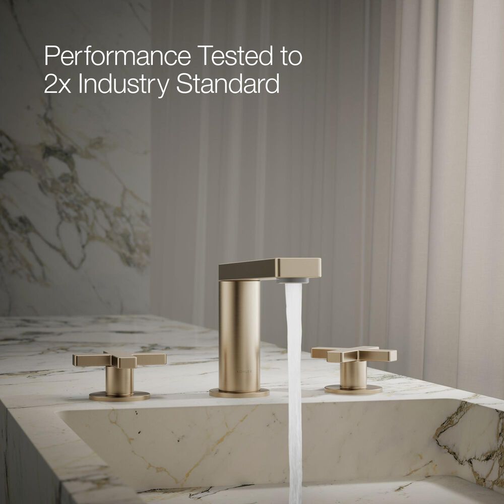 Kohler Composed Widespread Bathroom Sink Faucet with Cross handles in Vibrant Brushed Bronze, , large