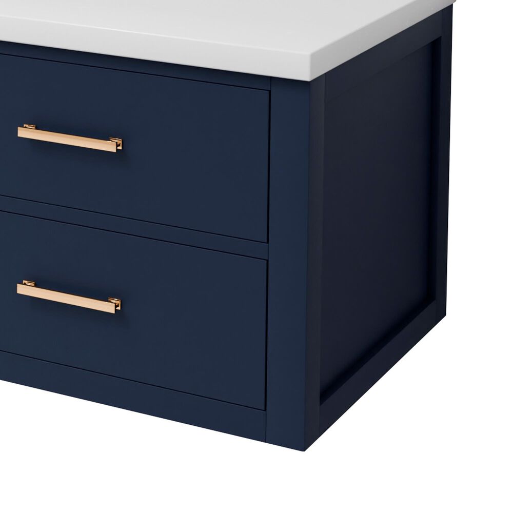 Lexora Home Castor 48" Single Bathroom Vanity in Blue with 2 cm White Quartz Top and Rectangular Sink, , large