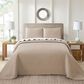 Duke Imports 3-Piece Jacquard Full/Queen Quilt Set in Double Stitched Tan, , large